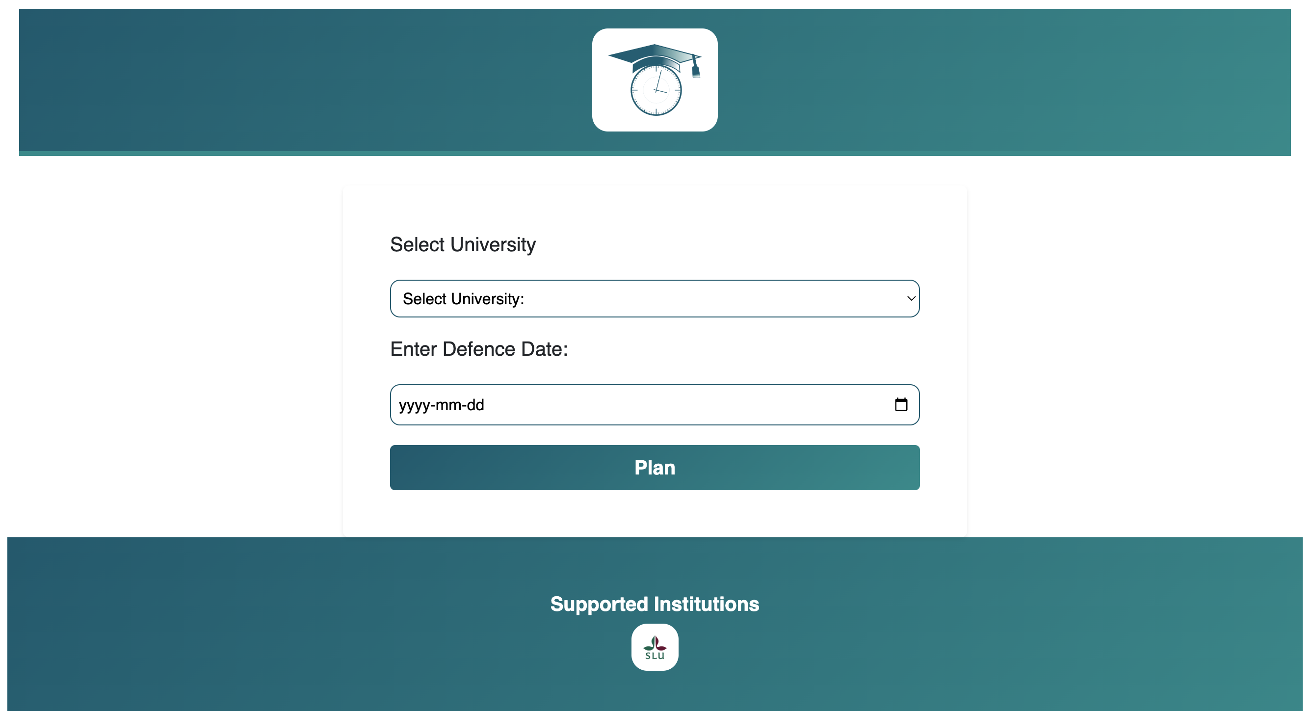 PhD Planner Screenshot